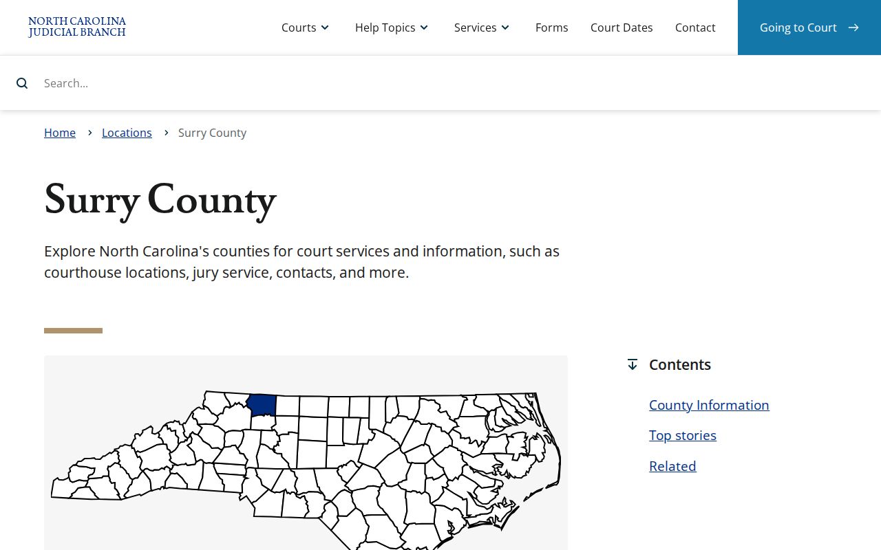 Surry County court case services page