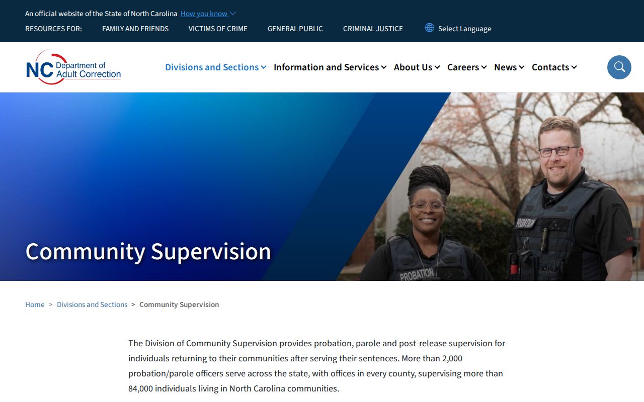 Surry County criminal record route to NCDAC community supervision