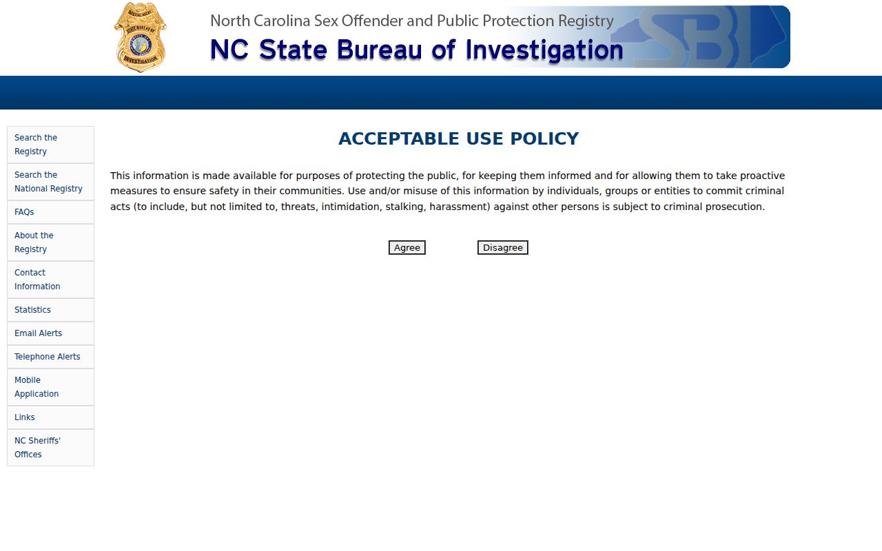 Surry County sex offender registry search form